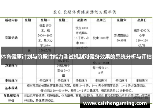 体育健康计划与阶段性能力测试机制对健身效果的系统分析与评估